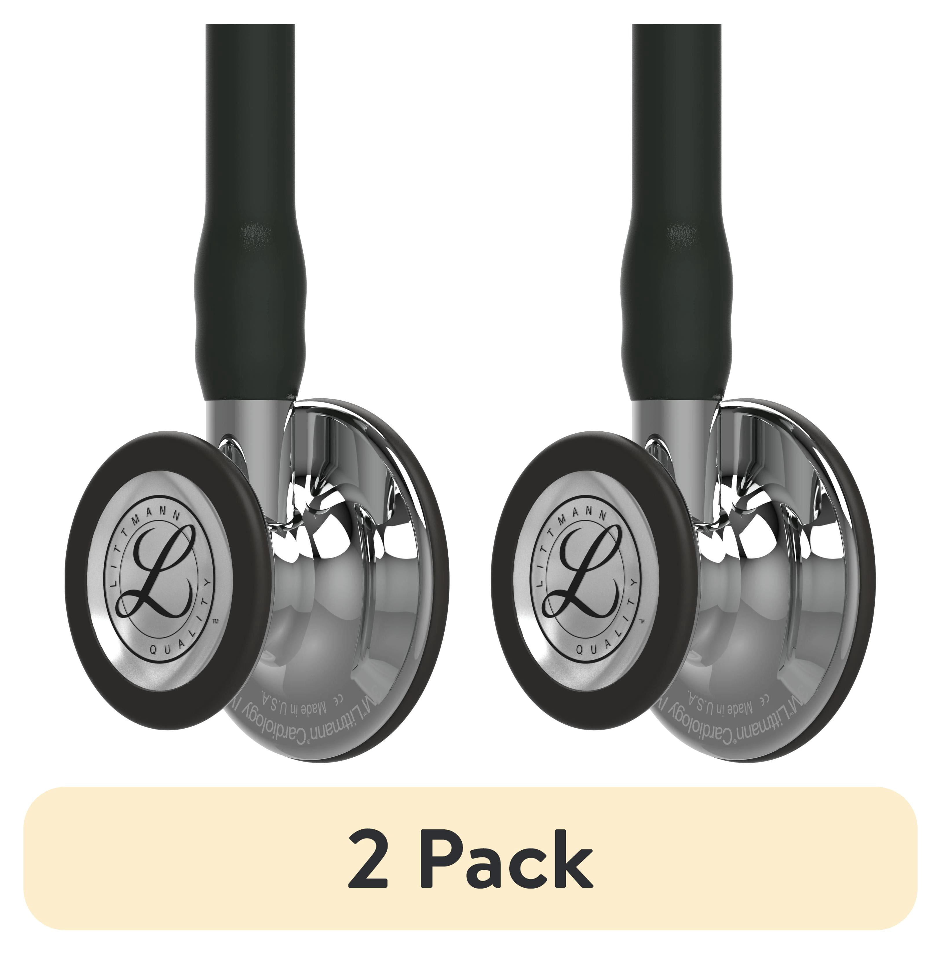 (2 pack) 3M Littmann Cardiology IV Diagnostic Stethoscope, Stainless Steel Mirror-Finish Chestpiece, 27" Black Tube, Mirror Stem