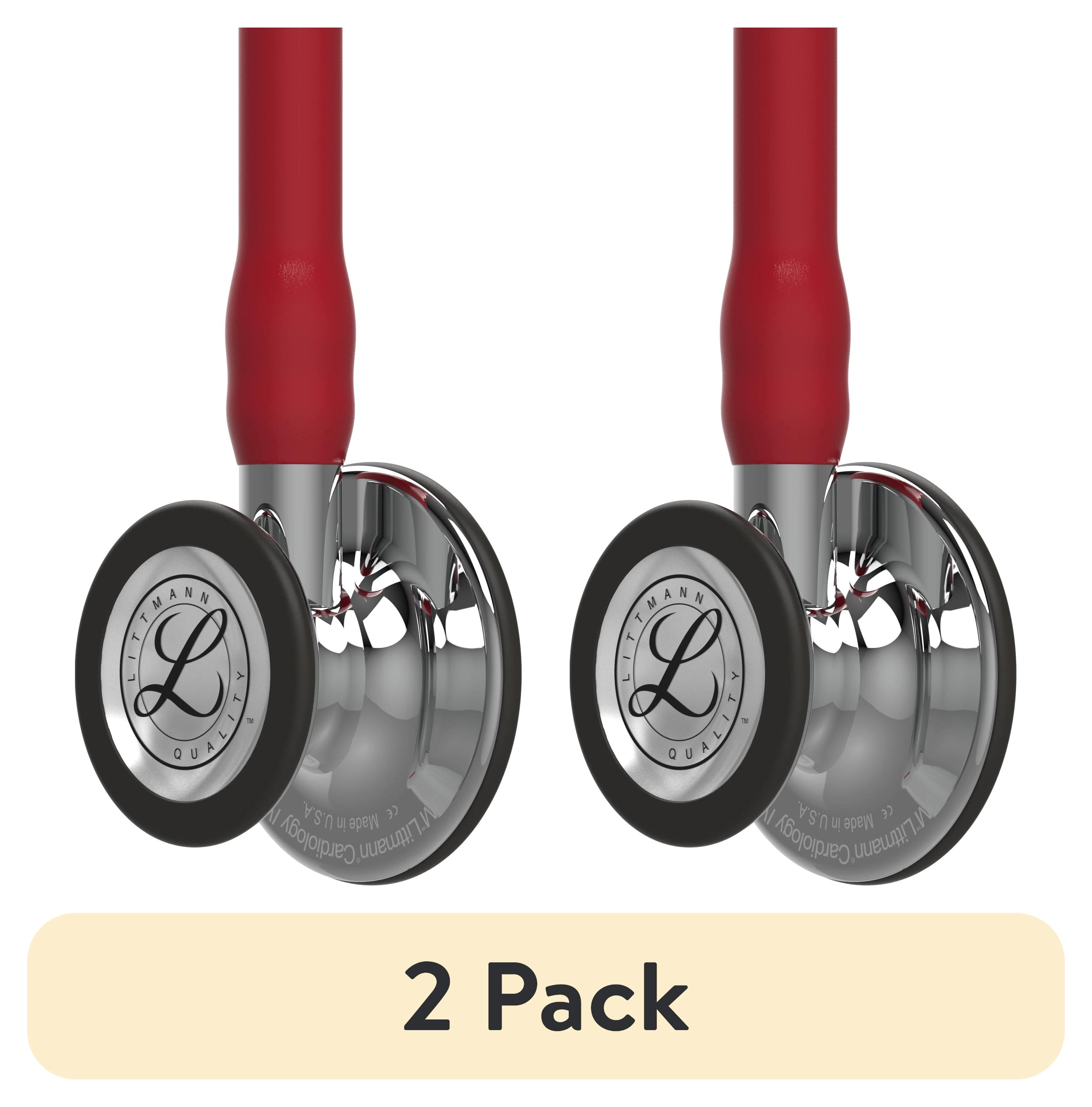 (2 pack) Littmann Cardiology IV Diagnostic Stethoscope, Mirror/Stem, Burgundy Tube