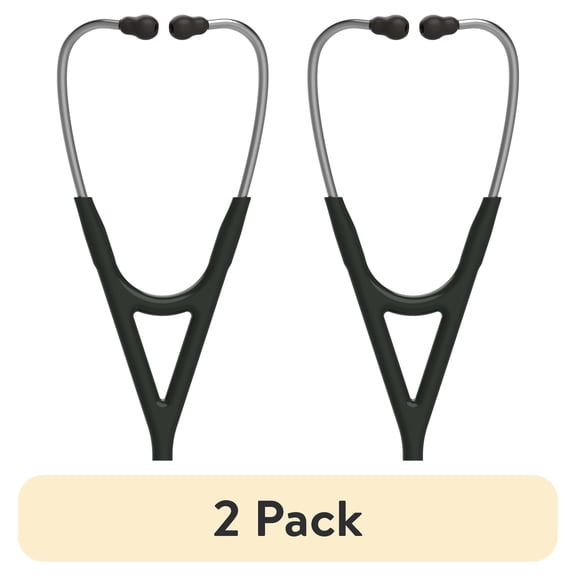 (2 pack) 3M Littmann Cardiology IV Stethoscope, Stainless Steel Chestpiece, Black Tube, 6151