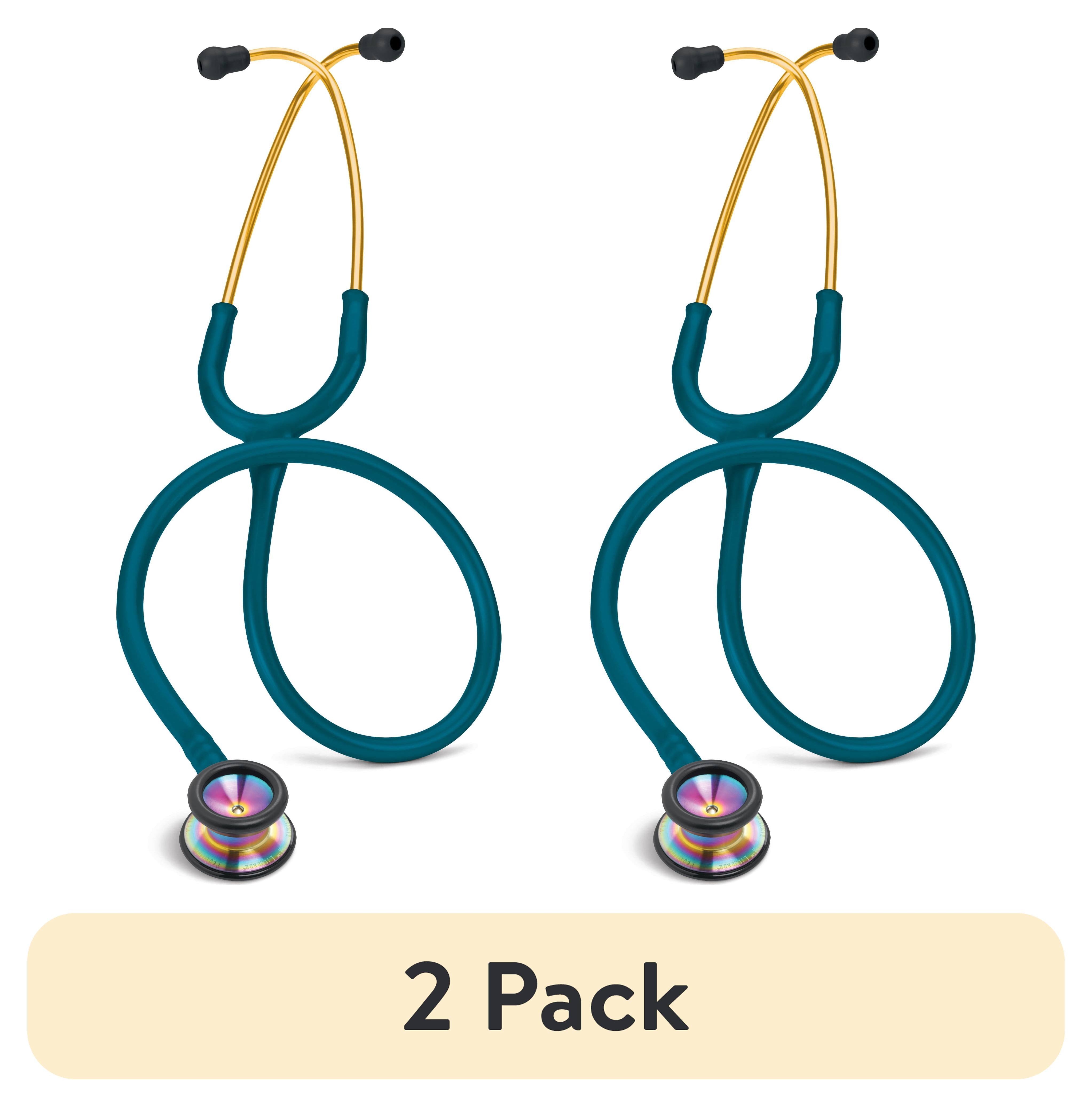 (2 pack) 3M Littmann Classic II Pediatric Stethoscope, Stainless Steel Rainbow-Finish Chestpiece, 28" Blue Tube