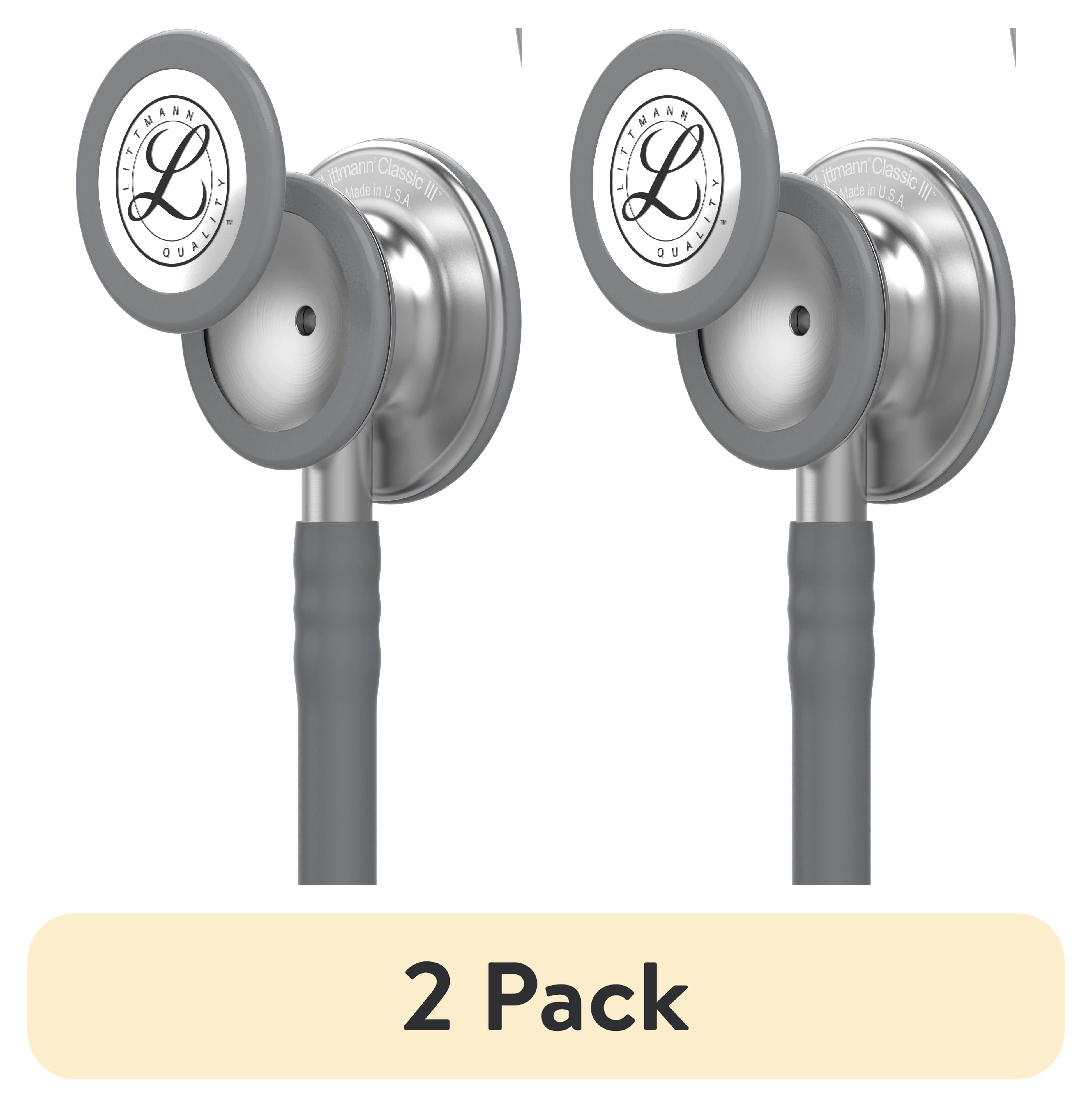 (2 pack) 3M Littmann Classic III Monitoring Stethoscope, 5621, Stainless Steel Chestpiece, 27" Gray Tube