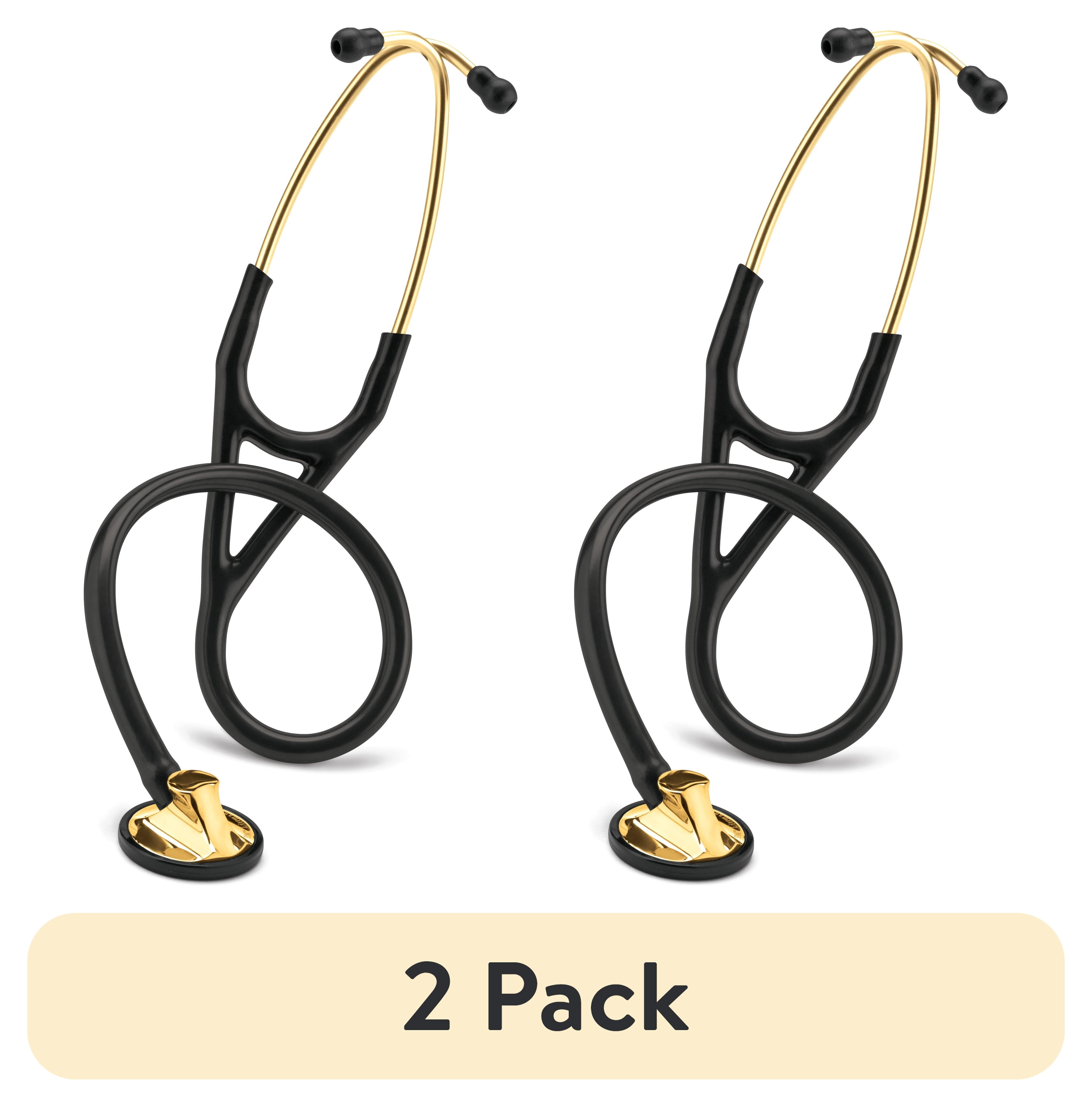 (2 pack) 3M Littmann Master Cardiology Stethoscope, Stainless Steel Brass-Finish Chestpiece, 27" Black Tube