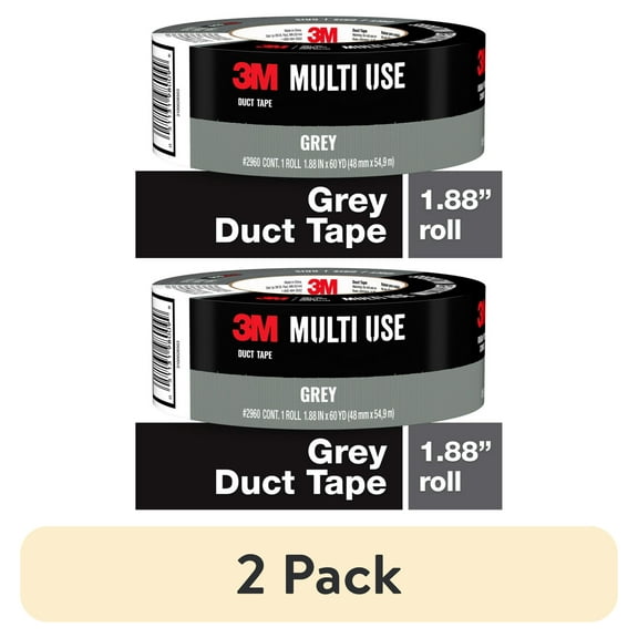 (2 pack) 3M Multi-Use Duct Tape, 1.88 in x 60 yd, Gray, 1 Roll/Pack