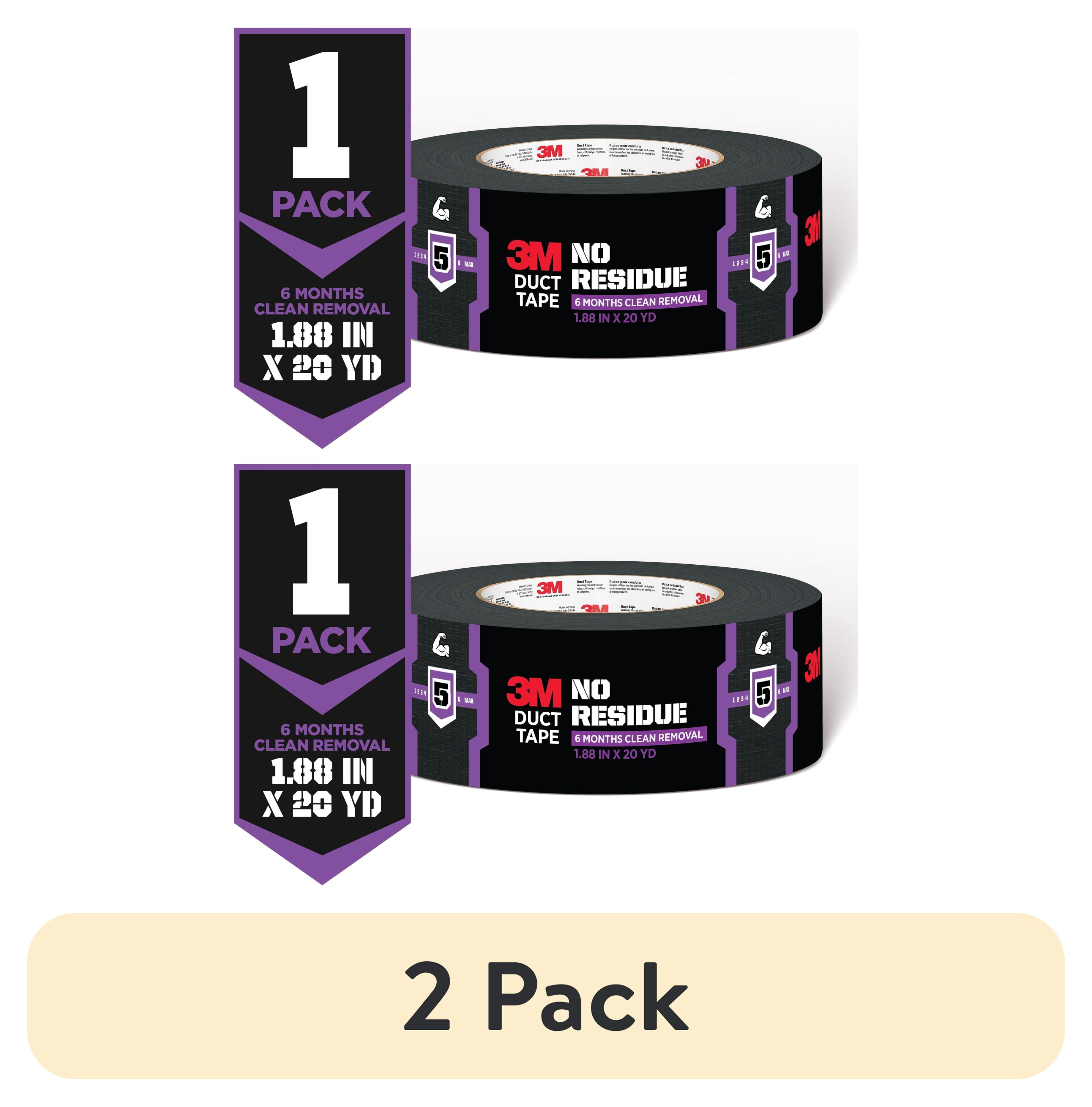 (2 pack) 3M No Residue Duct Tape, Silver, Removes Clean Up To 6 Months, 1.88 in. x 20 yd., 1 Roll