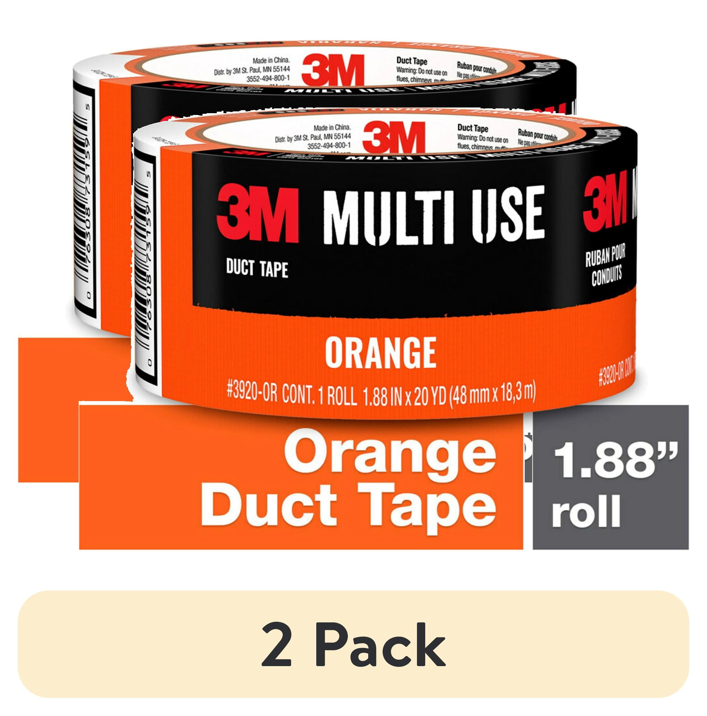 (2 pack) 3M Duct Tape, Orange, Multi Use, 1.88 in x 20 yd, 1 Roll