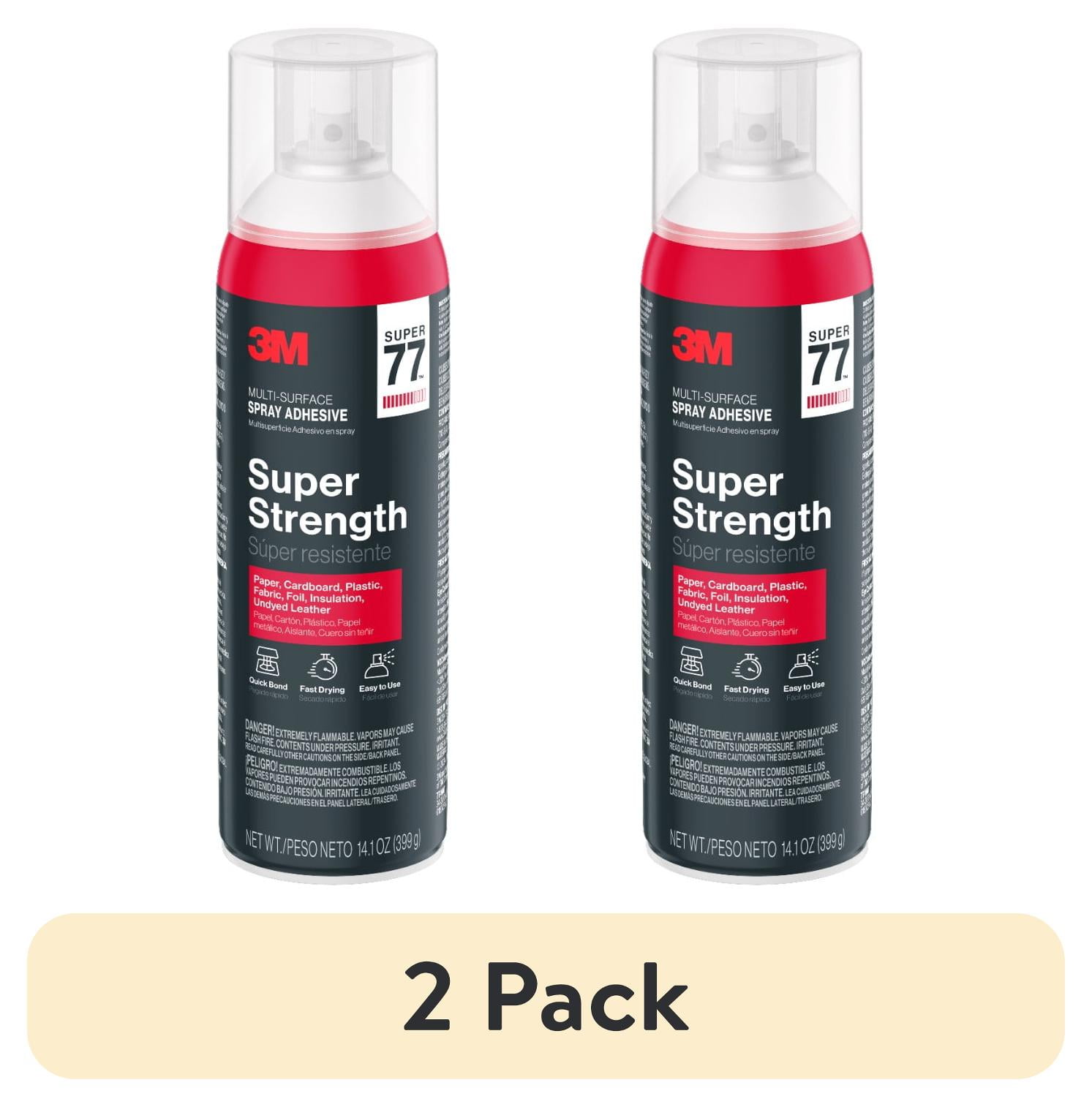 (2 pack) 3M Super 77 Multi-Surface Spray Adhesive, Glue, Fabrics, Crafts, 14.1 oz