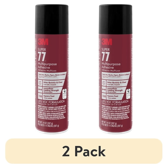 (2 pack) 3M Super 77 Super Strength Spray Adhesive 14 oz