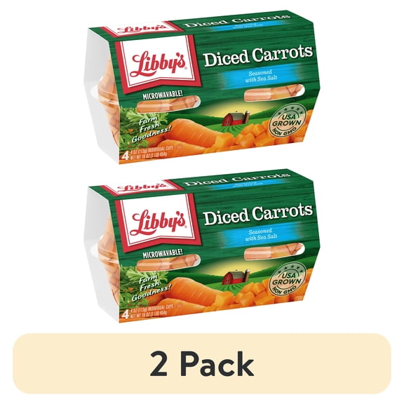 (2 pack) (4 Count) Libby's Diced Carrots, Canned Vegetables, 4 oz