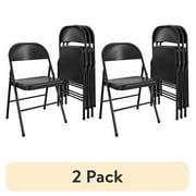 8 pack Mainstays All-Steel Metal Folding Chair, Black Set of 4