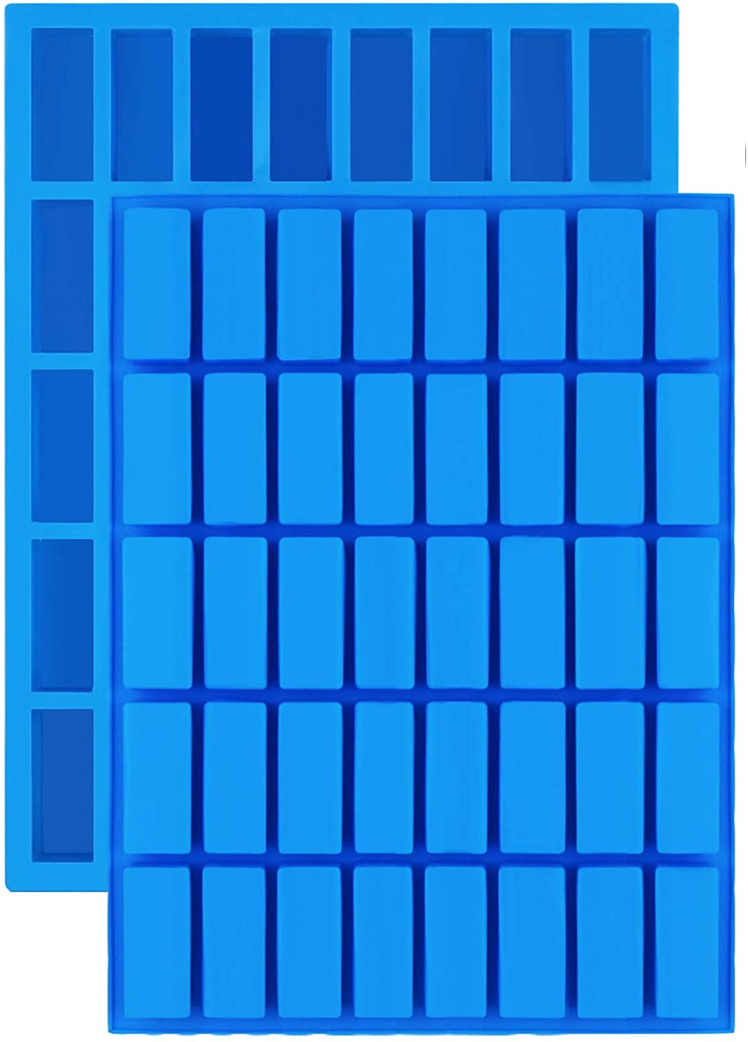 2 pack 40 Cavity Narrow Rectangle Silicone Caramel Candy Molds Chocolate Bar Mold for Truffles, Ganache, Jelly, Praline, Brownie, Butter, Ice Cube Tray