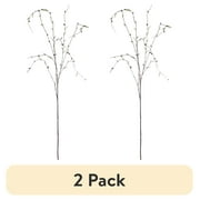 (2 pack) 46.5-inch Artificial White-Brown Willow Flower Long Stem, for Indoor Use, by Mainstay, Set of 8