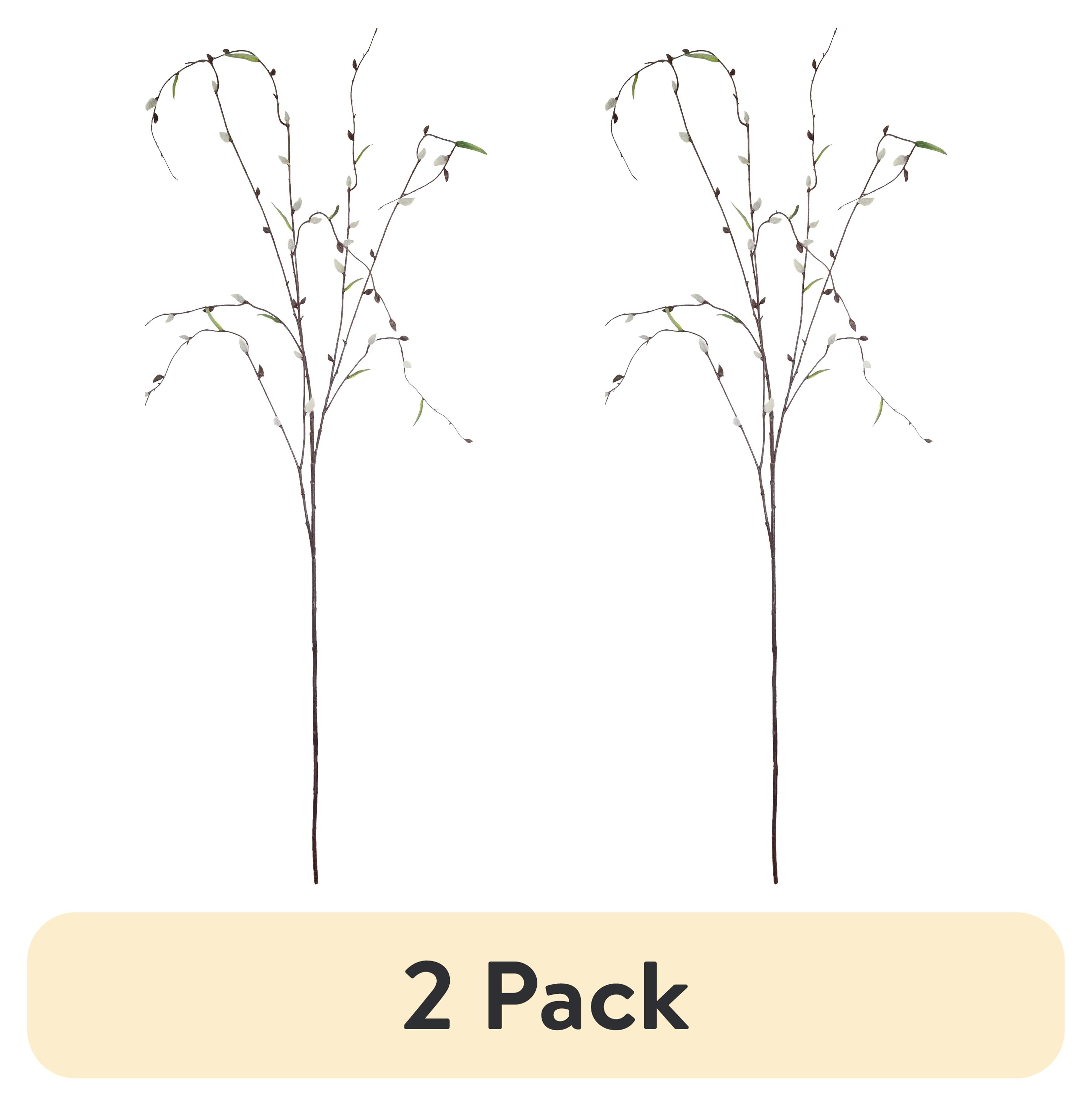 (2 pack) 46.5-inch Artificial White-Brown Willow Flower Long Stem, for Indoor Use, by Mainstays