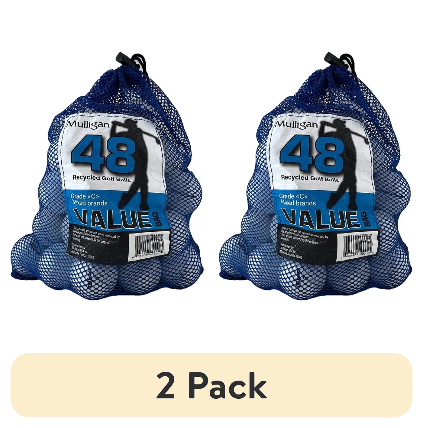 (2 pack) 48 Mixed Brands Used Recycled White Golf Balls, by Mulligan