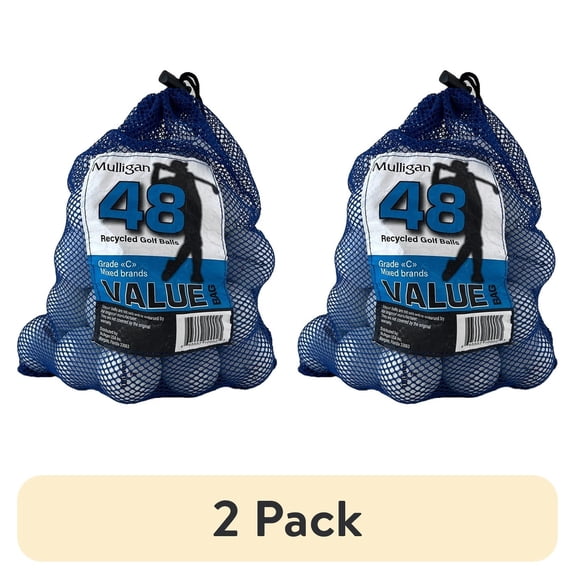 (2 pack) 48 Mixed Brands Used Recycled White Golf Balls, by Mulligan