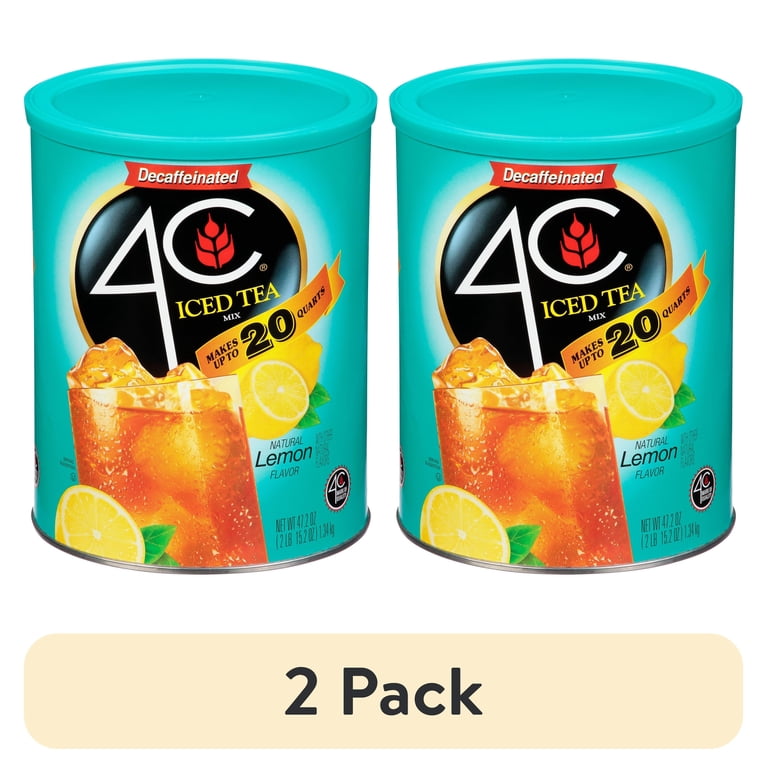 2 pack) 4C Decaf Iced Tea Mix, Lemon, 47.2 oz, 1 Ct - Walmart.com