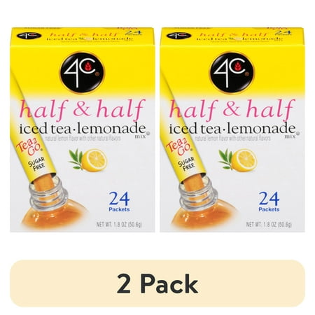 (2 pack) 4C Totally Light Half, & Half Lemonade Iced Tea Mix, 1.5 oz, 24 Packets, 1 Ct
