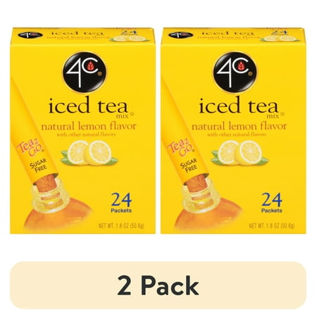 (2 pack) 4C Totally Light Natural Lemon Iced Tea Mix, 24ct