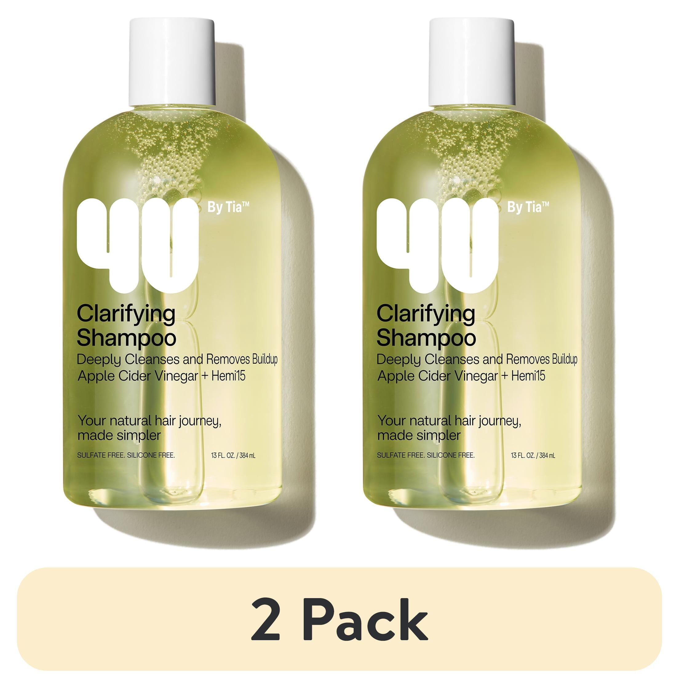 2 pack) 4U by Tia Clarifying Shampoo with Apple Cider Vinegar and