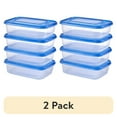thumbnail image 1 of (2 pack) 5.23Cup Plastic Rectangle Food Storage Container Blue, 1 of 5