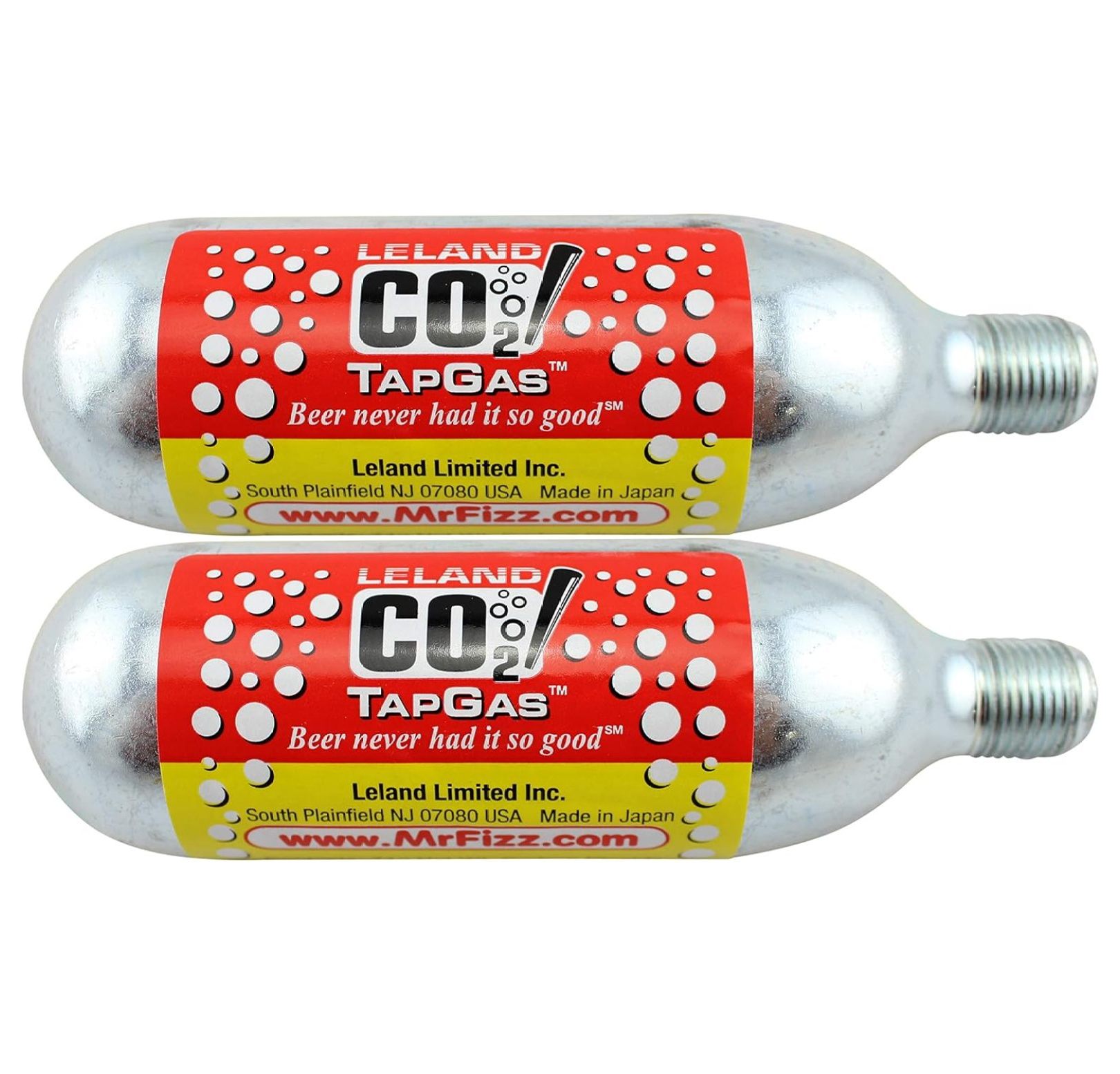 2pack 5/8" Threaded 74g Disposable CO2 Cartridges (Food Grade