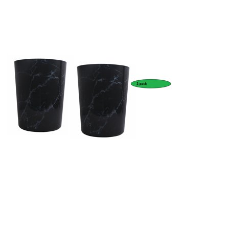 (2 pack) 5 Gallon Trash Can, Plastic Office Trash Can, White Marble