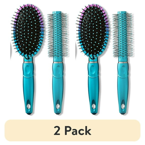 (2 pack) Blue 5-Piece Hairbrush Set