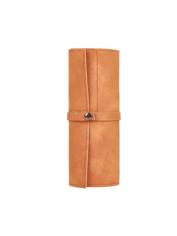 2 pack 5-Slot Watch Roll Travel Case, Vegan Leather Watch Organizer Pouch with Secure Strap & Snap, Portable Timepiece Storage Holder for Men & Womenonly bag