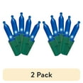 thumbnail image 1 of (2 pack) 50-Count Blue LED Mini Christmas Lights with Green Wire, 11', Holiday Time, 1 of 7