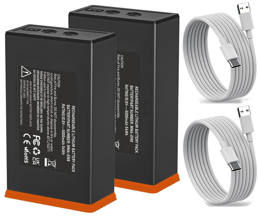 2 pack 5000mAh Rechargeable Lithium-Ion Battery for Edge Series Cellular Trail Camera  Replacement Battery for Moultrie Edge, Edge PRO, Edge 2, Edge 2 PRO