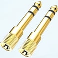 thumbnail image 1 of 2 pack 6.35mm Male Jack Headphone Adapter 1/4 inch to 3.5mm Female 1/8 inch Stereo Audio Adapter, Small to Large Headphone Jack Audio Plug Adapter for Digital Piano, Keyboard, 1 of 4