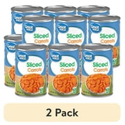 (2 pack) (6 Cans) Great Value Canned Sliced Carrots, 14.5 oz
