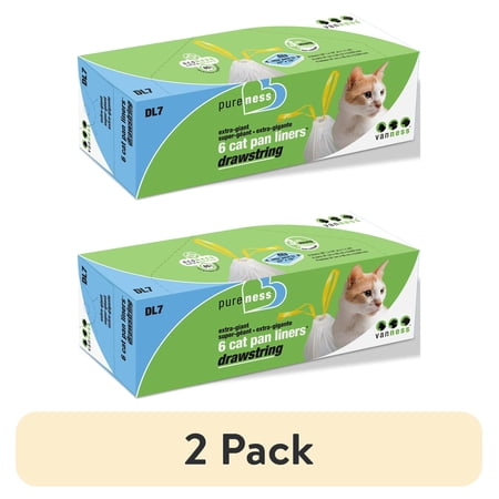 (2 pack) (6 Ct) XL Van Ness Drawstring Cat Litter Pan Liner