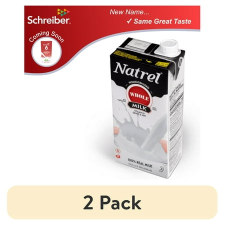 (2 pack) (6 Pack) Natrel Natural Homogenized Whole Milk, 32 Fl Oz