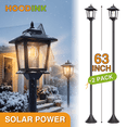 thumbnail image 1 of 2 pack 63" Solar Powered Outdoor Floor Lamp, Pole Light Outdoor, 3000K IP65 Waterproof Floor Lamp for Yard, Garden, Patio, Replaceable Bulb, 1 of 11