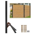 thumbnail image 1 of 2-pack 6FT No-Dig Fence Post for Privacy Panels, Heavy Duty Adjustable Matte Black Metal Post for Hard Surface Mount, 1 of 7
