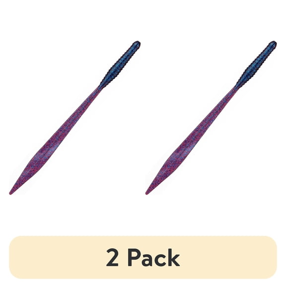 (2 pack) 6th Sense  Ridge Worm 10 Soft Plastic Worm, High-Displacement Versatile Bass Bait,