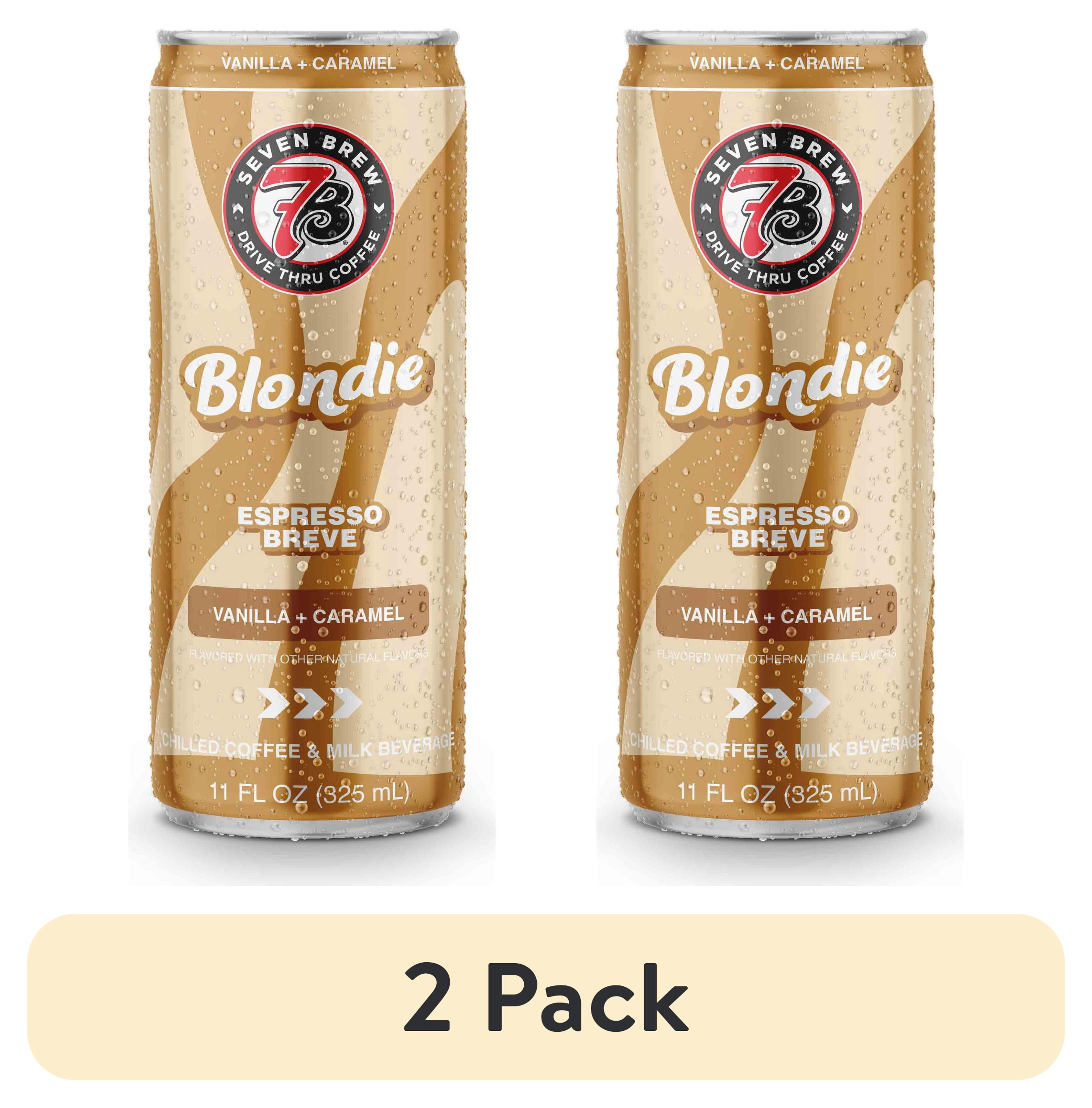 (2 pack) 7 Brew Blondie Chilled Espresso Breve Ready to Drink Coffee, 11 fl oz Can