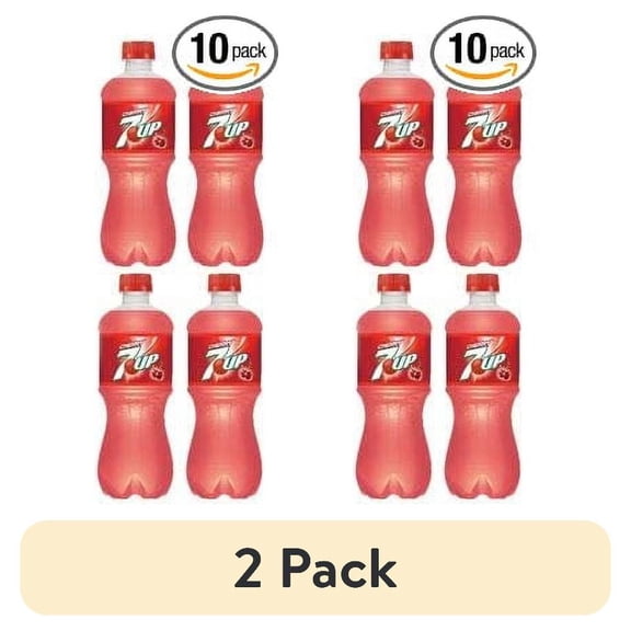 (2 pack) 7-UP Cherry 20 oz (Pack of 10, Total of 200 FL OZ)