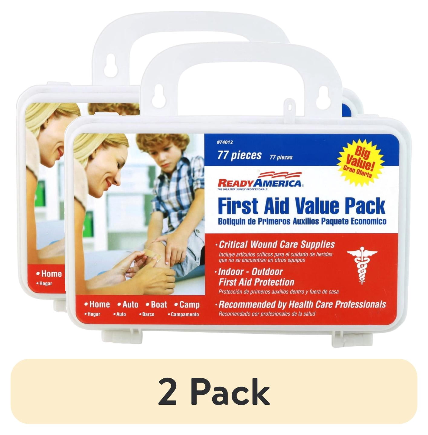 (2 pack) Ready America 77 Piece First Aid Kit Value Pack for Emergencies