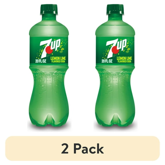 (2 pack) 7UP Caffeine Free Lemon Lime Soda Pop, 20 fl oz, Bottle