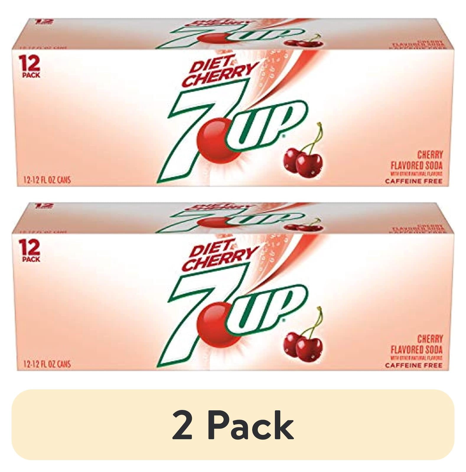 (2 pack) 7Up Diet Cherry Flavored Lemon Lime Soda, 12 Fl Oz (Pack Of 12)