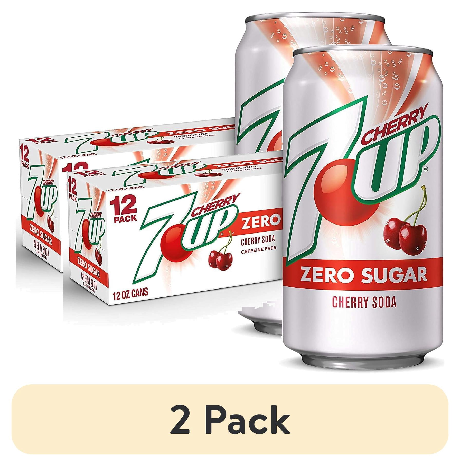 (2 pack) 7up Zero Cherry, 12 oz Can, 12 Units