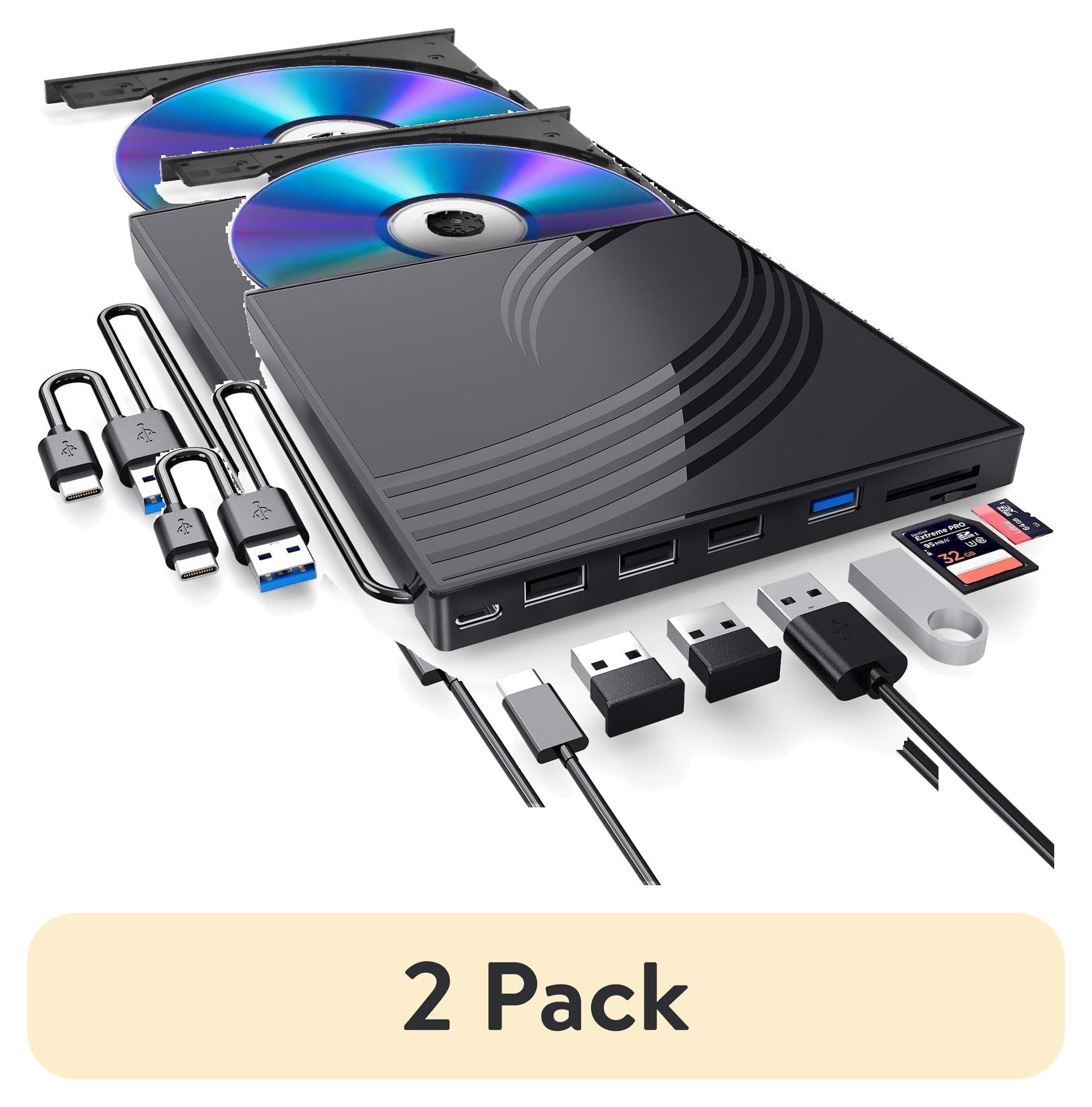 Free Shipping! Finopo External CD DVD Drive for Laptop, 8 in 1 USB