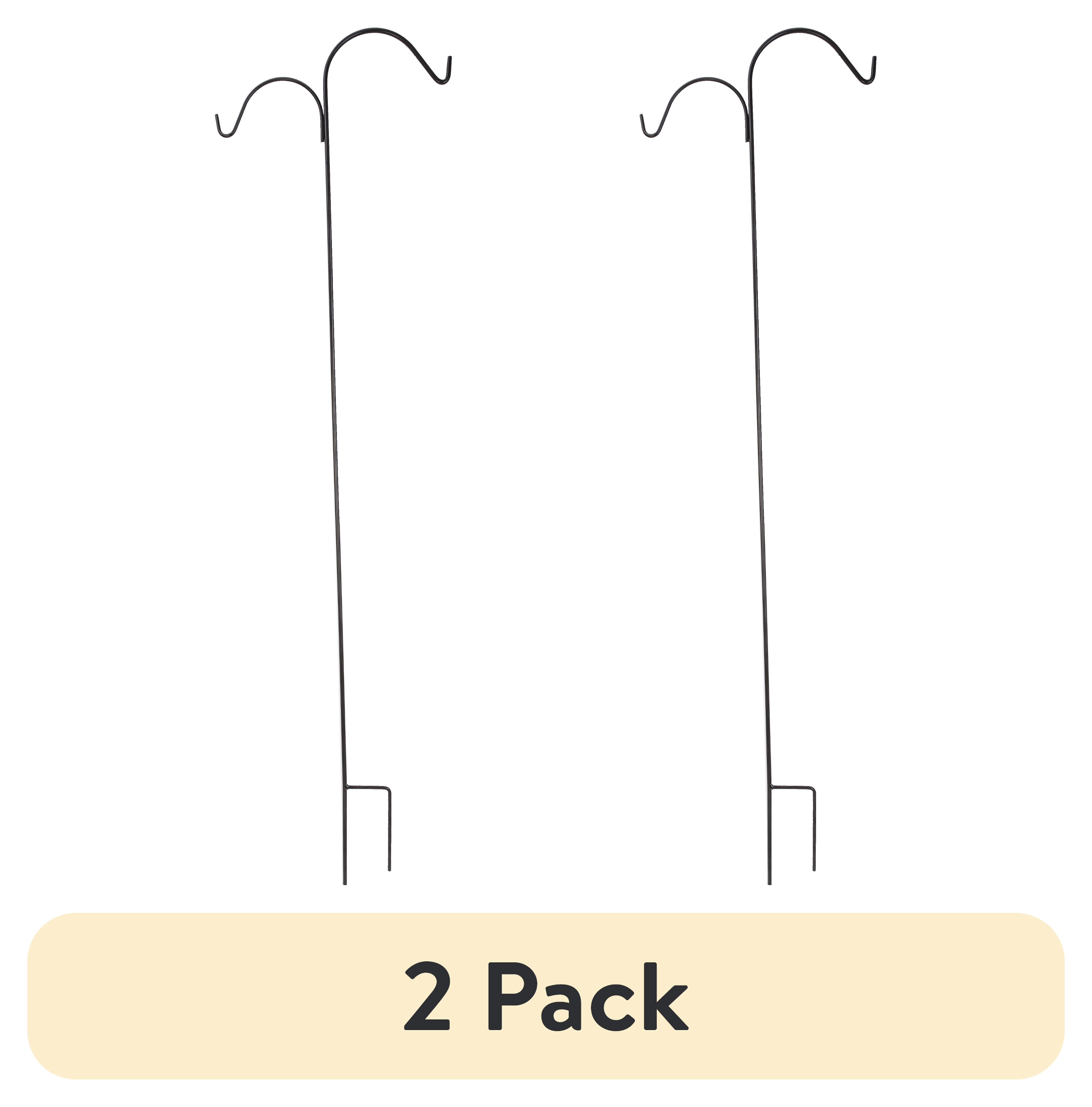 (2 pack) 84" Double Metal Shepherd Hook, Black, 1 Each, New