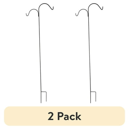 (2 pack) 84" Double Metal Shepherd Hook, Black, 1 Each, New