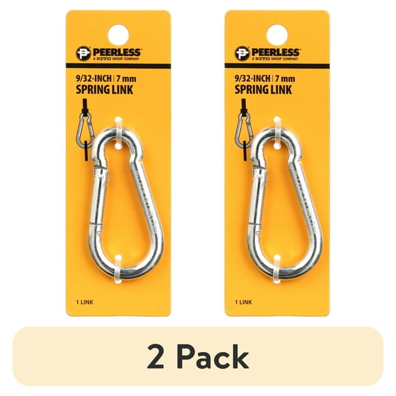 (2 pack) 9/32" Spring Link, Steel, Zinc plated, 7mm Spring Link, Peerless Chain Company, #4710638