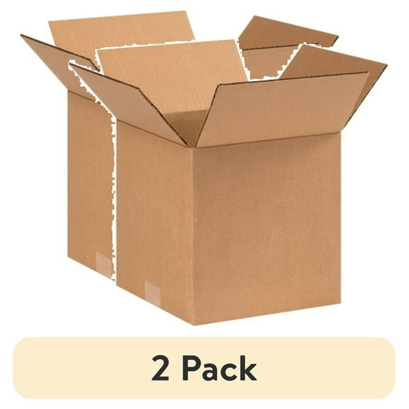(2 pack) Box Partners Corrugated Bxs,9x9x9,Kraft,25/BDL - BXP 999