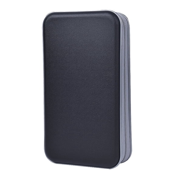 (2 pack) 96 Capacity CD Case,Black Hard Plastic CD/DVD Holder Portable Wallet
