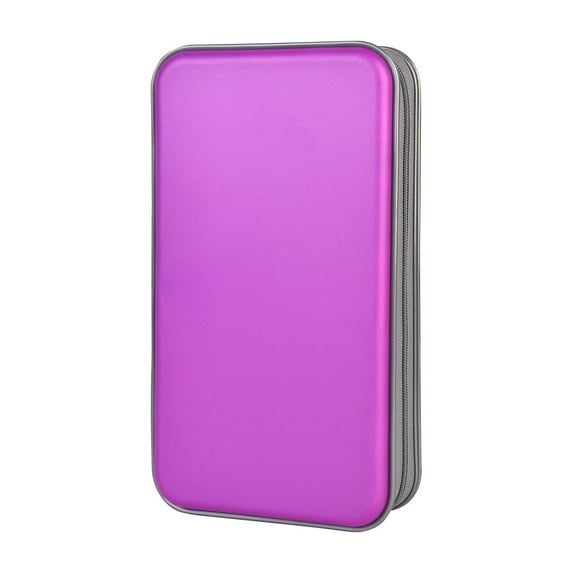 (2 pack) 96 Capacity CD Case,Purple Hard Plastic CD/DVD Holder Portable Wallet