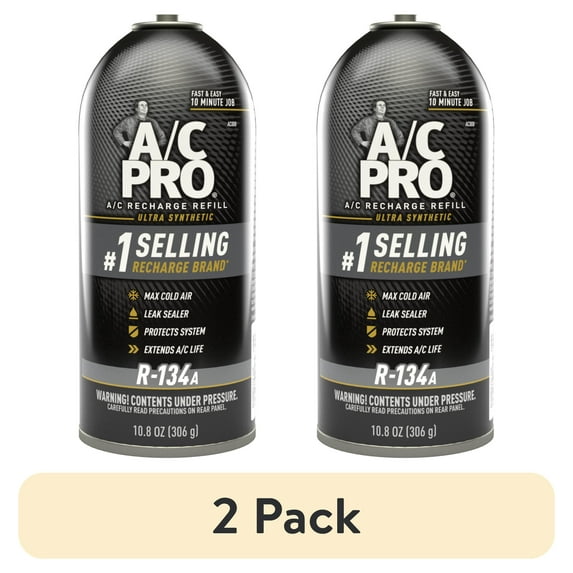 (2 pack) A/C Pro ACP-102 Ultra Synthetic A/C Recharge R-134a Car Refrigerant - 10.8 OZ